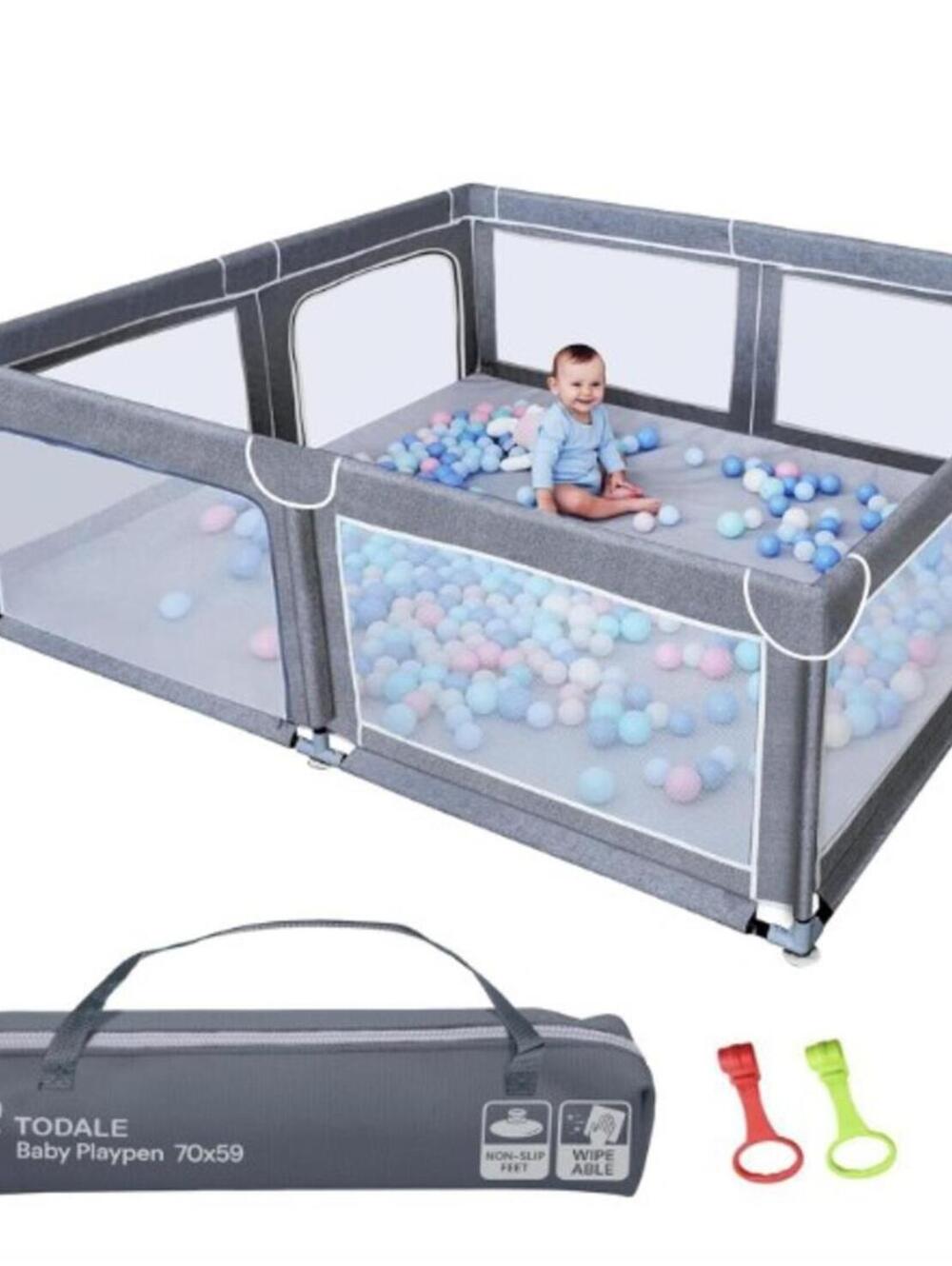 TODALE PLAYARD FOR KIDS OR PETS-70X59-GRAY